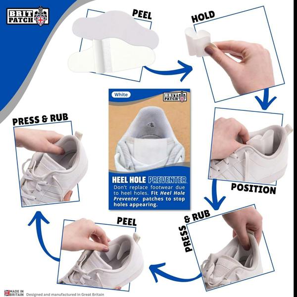 Trainer Armour Heel Hole Preventers - Shoe Lining Reinforcement - 1 Pair