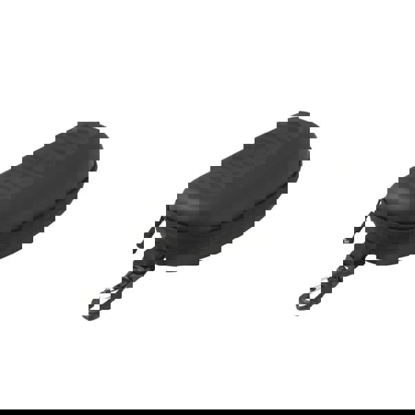 Dakine black hard shell goggle case with zipper, carabiner and elastic strap