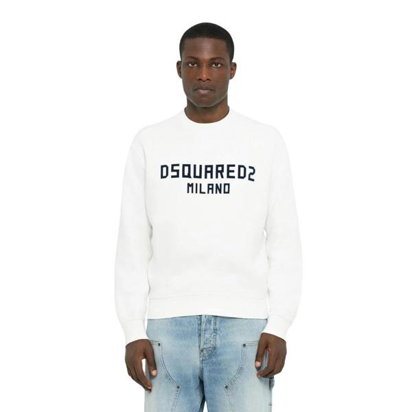 DSQUARED2 Cool Fit Milano Crew Neck White Jumper M