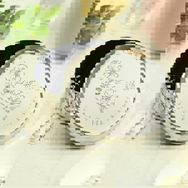 Personalised Memento Company Personalised October Birth Flower Round Trinket Box