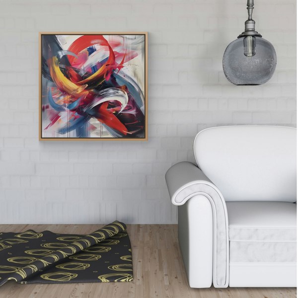 Warren Reed Swirling Symphony Of Colours Framed Canvas