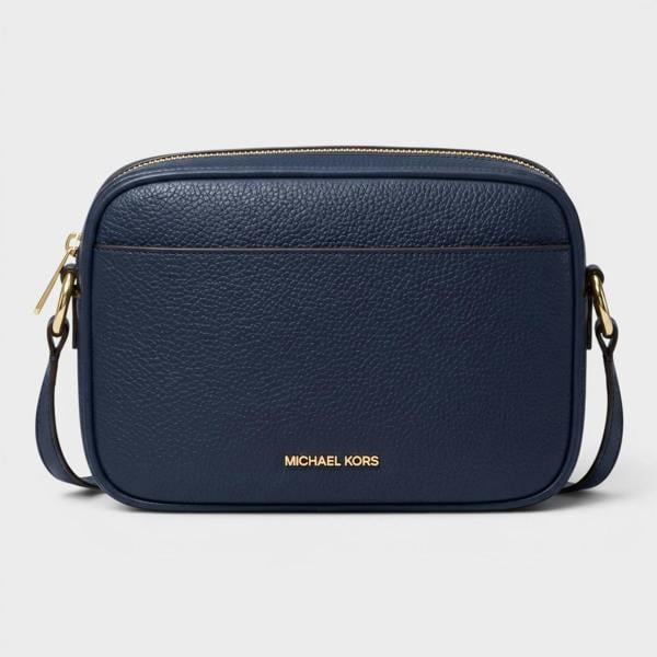 Michael Kors Jet Set Travel Leather Camera Bag Navy