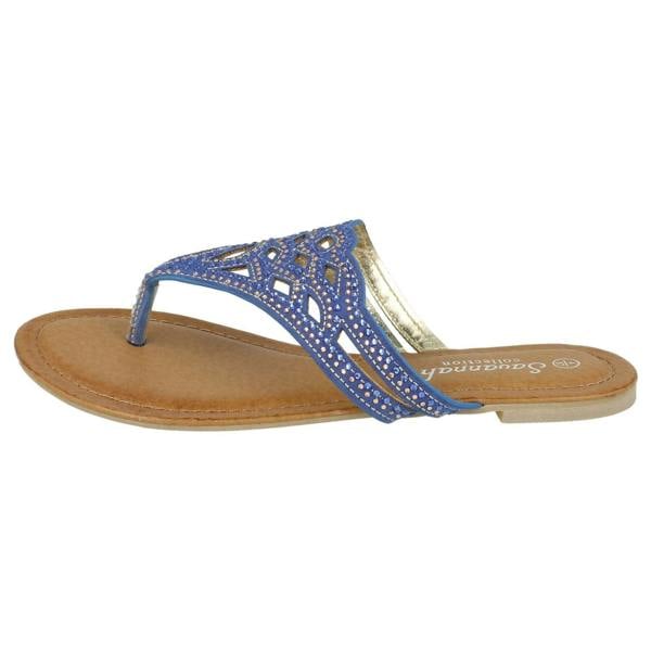 Savannah Ladies Savannah Jewelled Toe Post Sandals