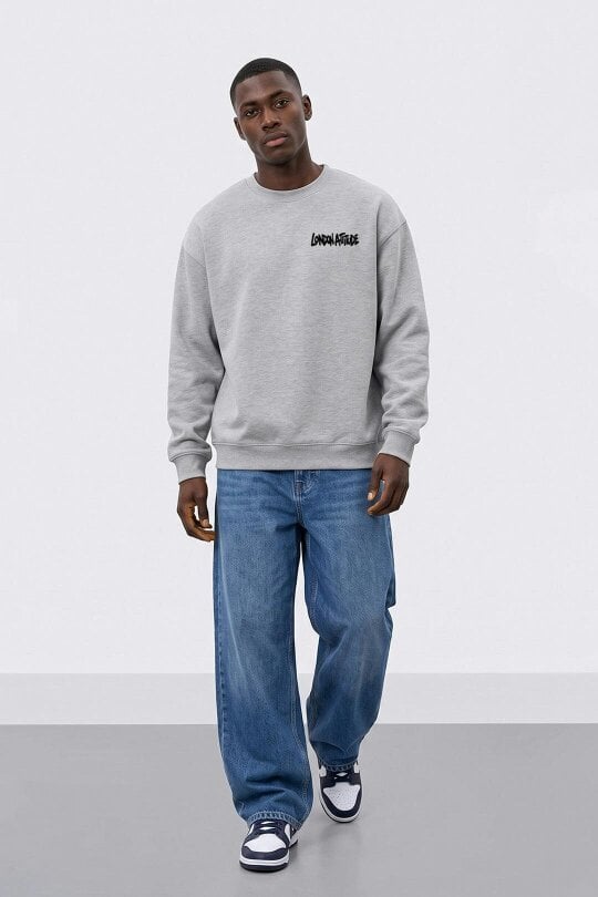 London Attitude Oversized City Graffiti Graphic Sweatshirt