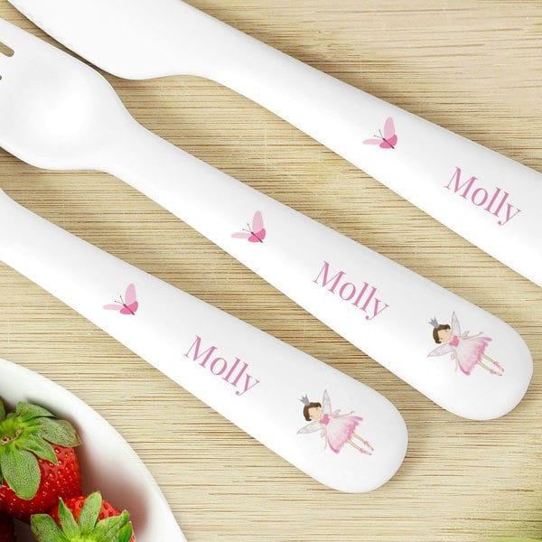 Personalised Memento Company Personalised Fairy Princess Plastic Cutlery Set
