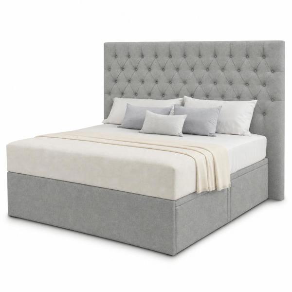 Great British Beds Chesterfield Divan Bed - Silver Plush