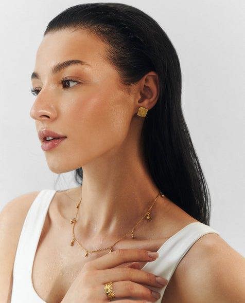 Elk & Bloom Dream Drop Chunky Teardrop 14K Gold Choker Necklace