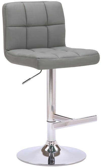 Lamboro Allegro Real Leather Adjustable Swivel Bar Stool with Backrest & Chrome Base