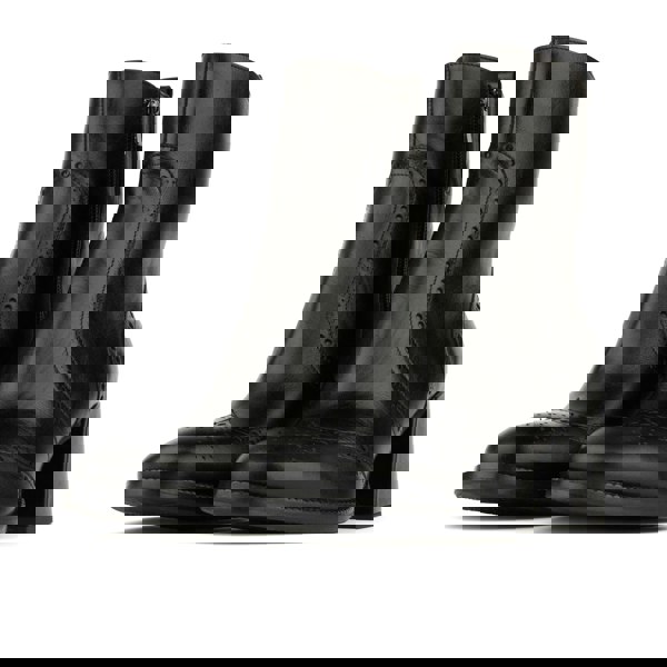 Embassy London Chloe - Black - Women's block heel higher ankle leather boot with side zip