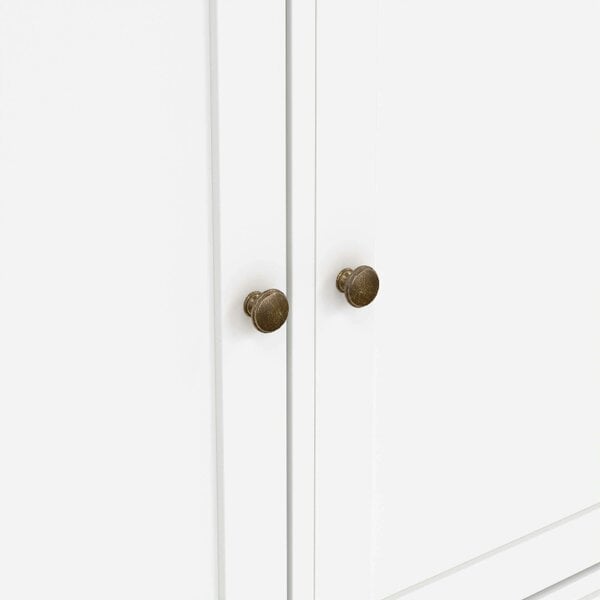 Wyld Haus Osaka Farmhouse White Wooden Sideboard 3 Doors 3 Drawers