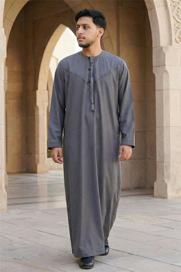Infinity Leather Men's Eid Moroccan Jubba Robe Djellaba Ramadan Eid Thobe - HM11