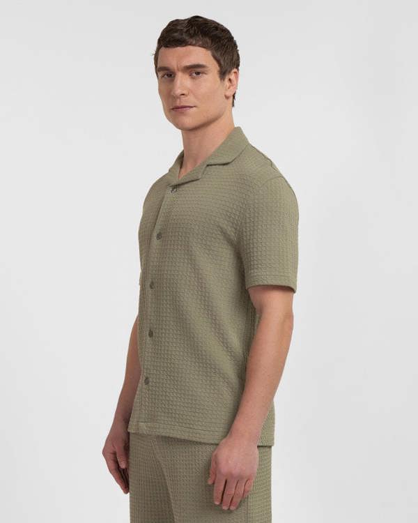 Steel & Jelly Leyton - Check Texture Jersey Short Sleeve Shirt