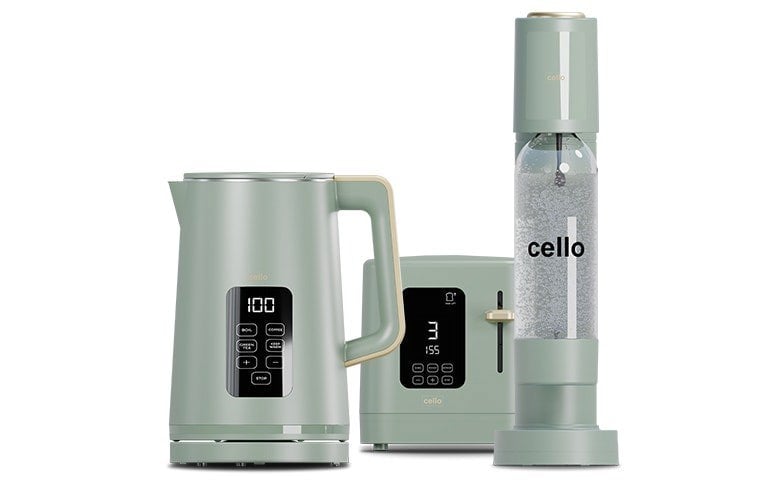Cello Refresh Bundle - Digital Kettle, 2 Slice Toaster and Soda Maker