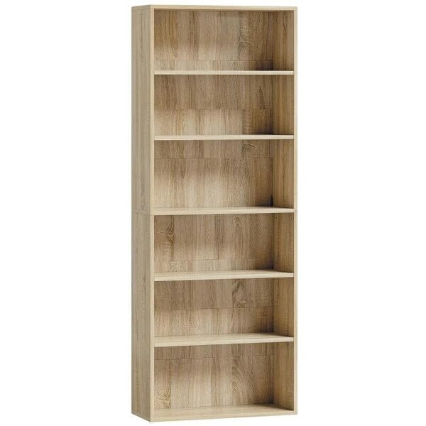 Six Shelf Bookcase - Oak