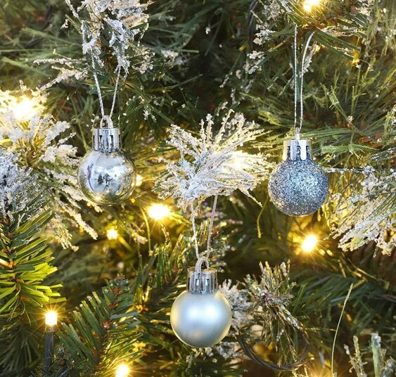 Shatchi Light Blue Shatterproof Christmas Baubles Pack Sizes 12 or 24, 30mm Tree Decorations