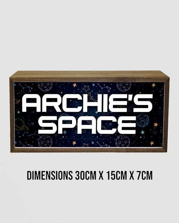 Personalised Light Box - Space Theme Night Light for Kids’ Rooms