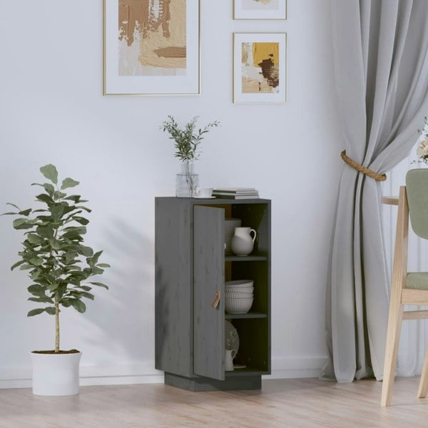 Berkfield Sideboard Grey 34x40x75 cm Solid Wood Pine