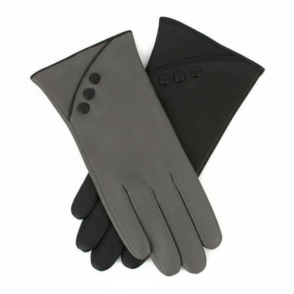 Eastern Counties Leather Womens/Ladies Caroline Leather Gloves - Grey/Black - 