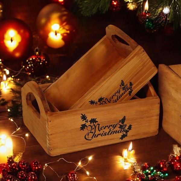 SET 2 WOODEN CRATES