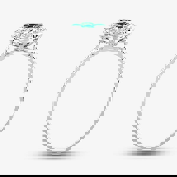 T. H. Baker 9ct White Gold Emerald & Diamond Quatrefoil Shaped Cluster Ring PR10950 EM