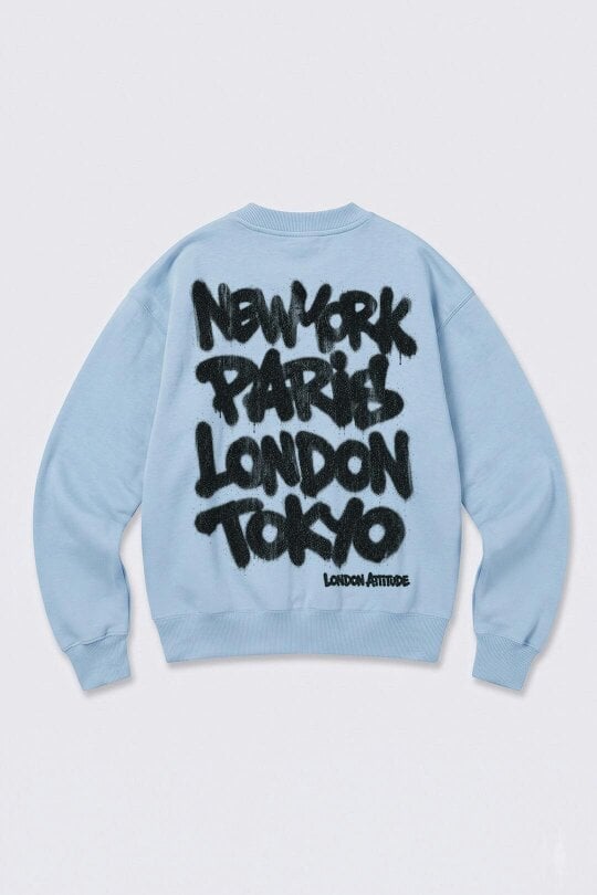 London Attitude Oversized City Graffiti Graphic Sweatshirt