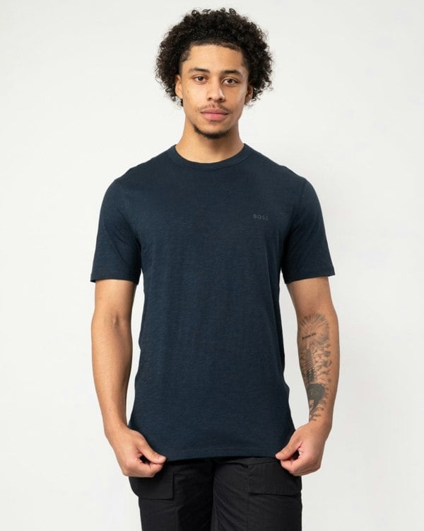 BOSS Orange Tegood Mens Crew Neck T-Shirt - Dark Blue 404