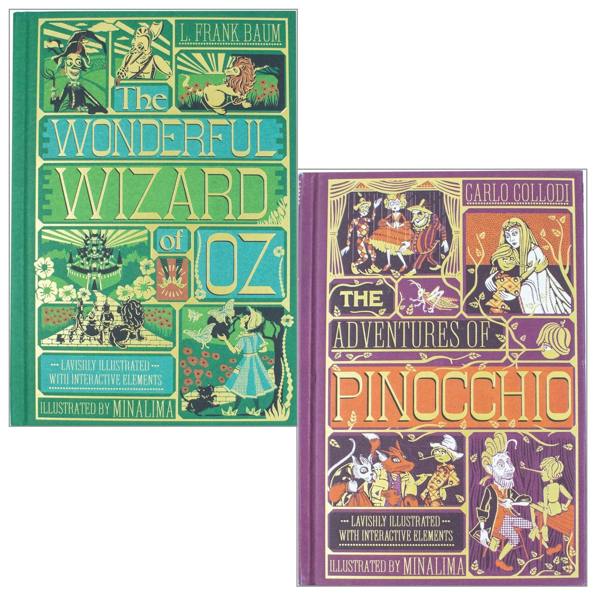 The Wonderful Wizard of Oz and The Adventures of Pinocchio - Minalima Edition 2 Books Collection Set | Illustrated with Interactive Elements