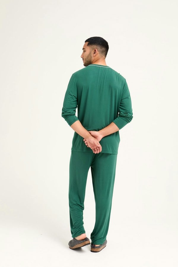 Mister You Bamboo Pyjama Set in Green - Pajamas