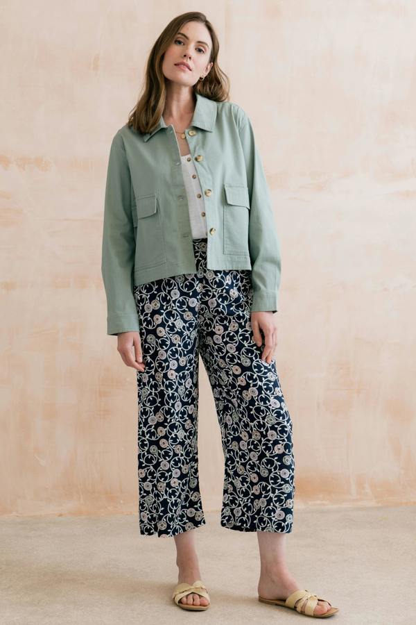 Lily & Me Effie Stretch Cotton Twill Jacket Silver Sage