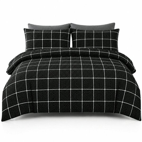 Night Zone Mateo Reversible Duvet Cover Set – Soft Easy Care Modern Quilt Cover Bedding