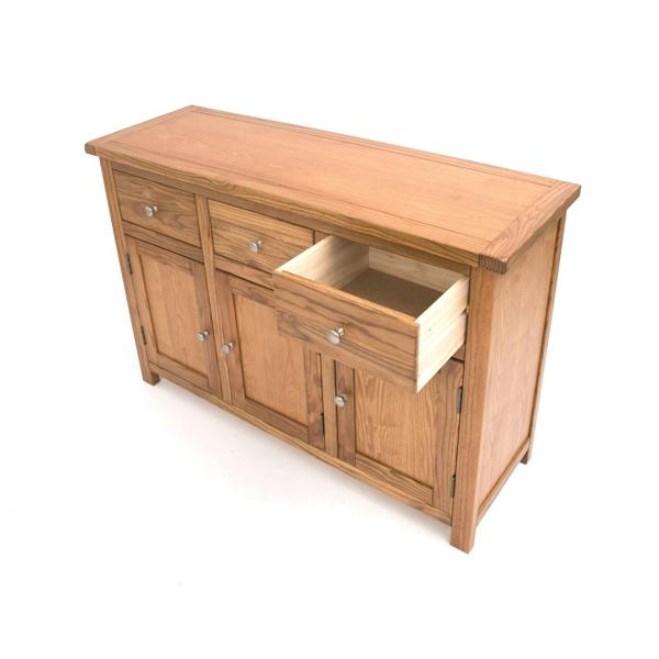 Cabinet Bits Trivento Light Wood 3 Drawer 3 Door Sideboard Chrome Knob