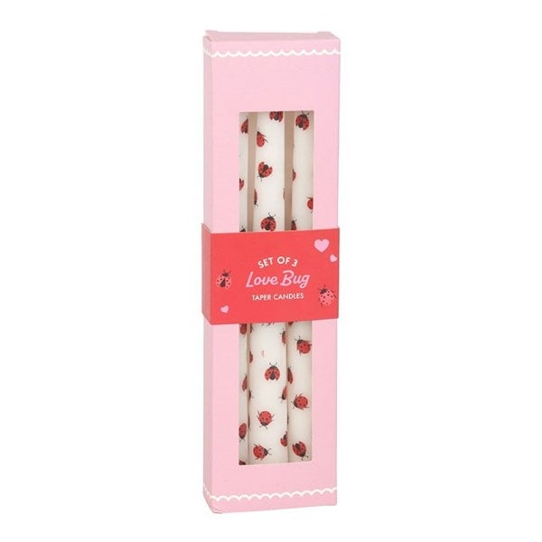 Serano Set of 3 Love Bug Ladybird Taper Candles