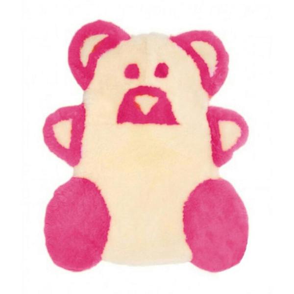 Eastern Counties Leather Sheepskin Teddy Bear Rug - Pink - 