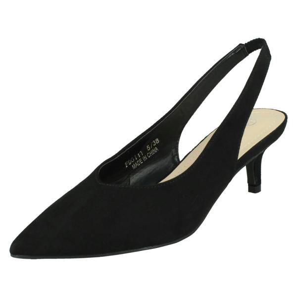 Spot On Ladies Spot On Heeled Stiletto Slingback Heels F90111