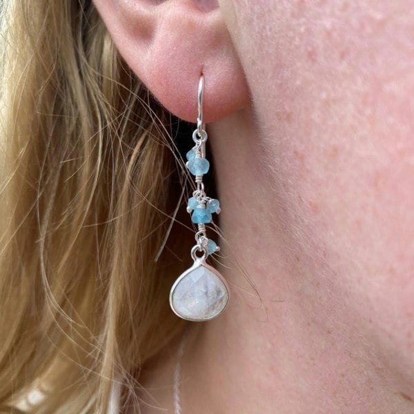 Sophie Aqua Stone Drop Earrings