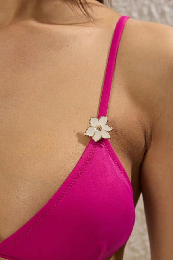 WOVCOR Triangle-Shaped Bikini Top with