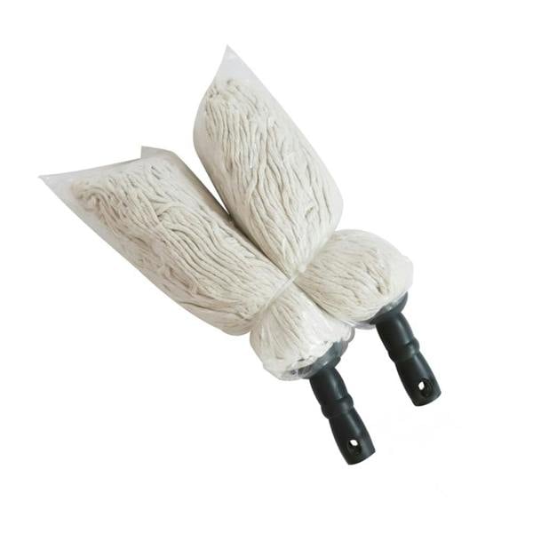 Groundsman Bamboo Deluxe Cotton Mop Head (Pack of 2) - White/Black - 