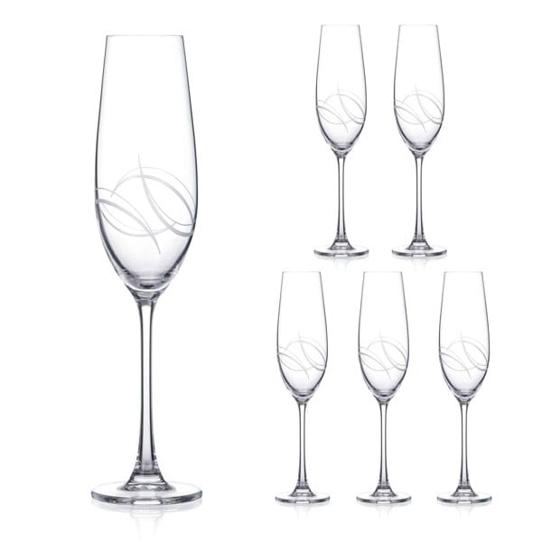 Diamante Arctic Champagne Flutes - Set of 6