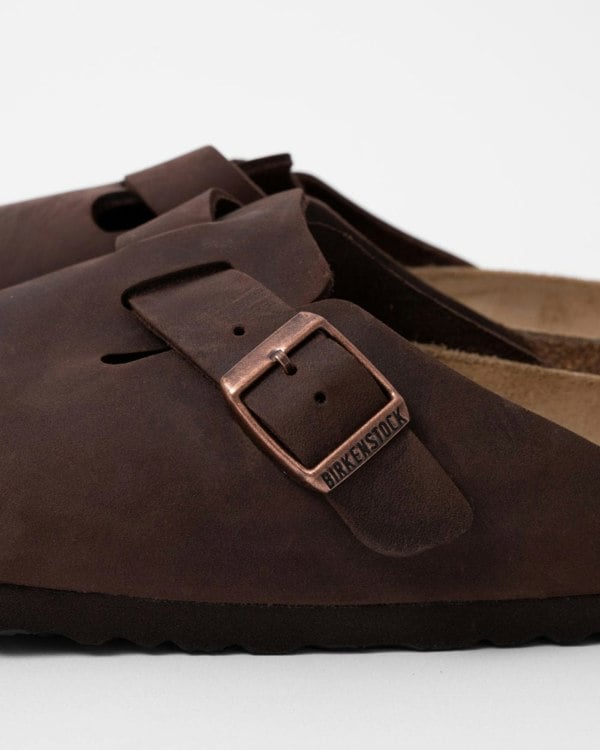 Birkenstock Boston Oiled Nubuck Leather Unisex Clogs - Habana