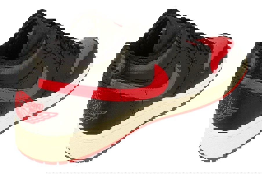 Nike Womens Air Jordan 1 Low Trainers Dc0774  061 - Black Gym Red Sail 061 - Photo 2