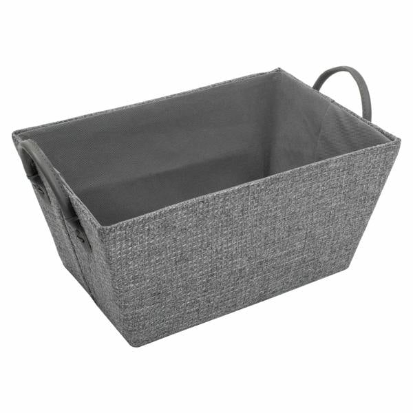 JVL Chroma Rectangular Fabric Storage Baskets with Handles for Home Organisation, Grey