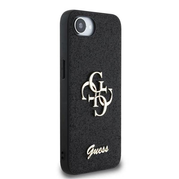 Guess PU Fixed Glitter 4G Metal Logo Case for iPhone 16e 6.1" Black -  GUHCPSE4HG4SGK