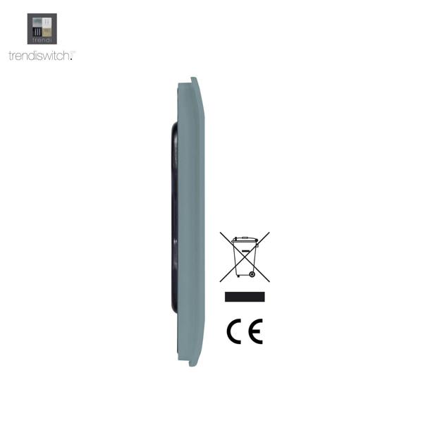 Trendi Switch Single Blanking Plate in Cool Grey
