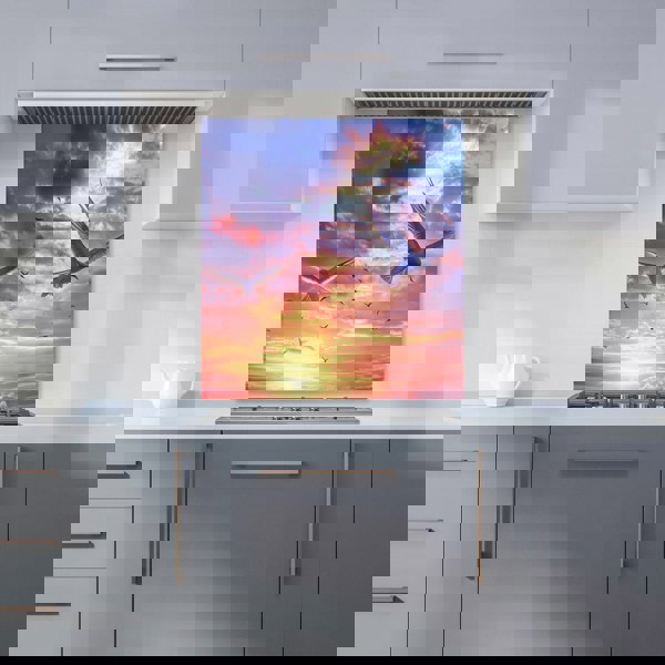 Warren Reed - Designer Dawn Flight: Swallows at Sunrise Kitchen Splashback