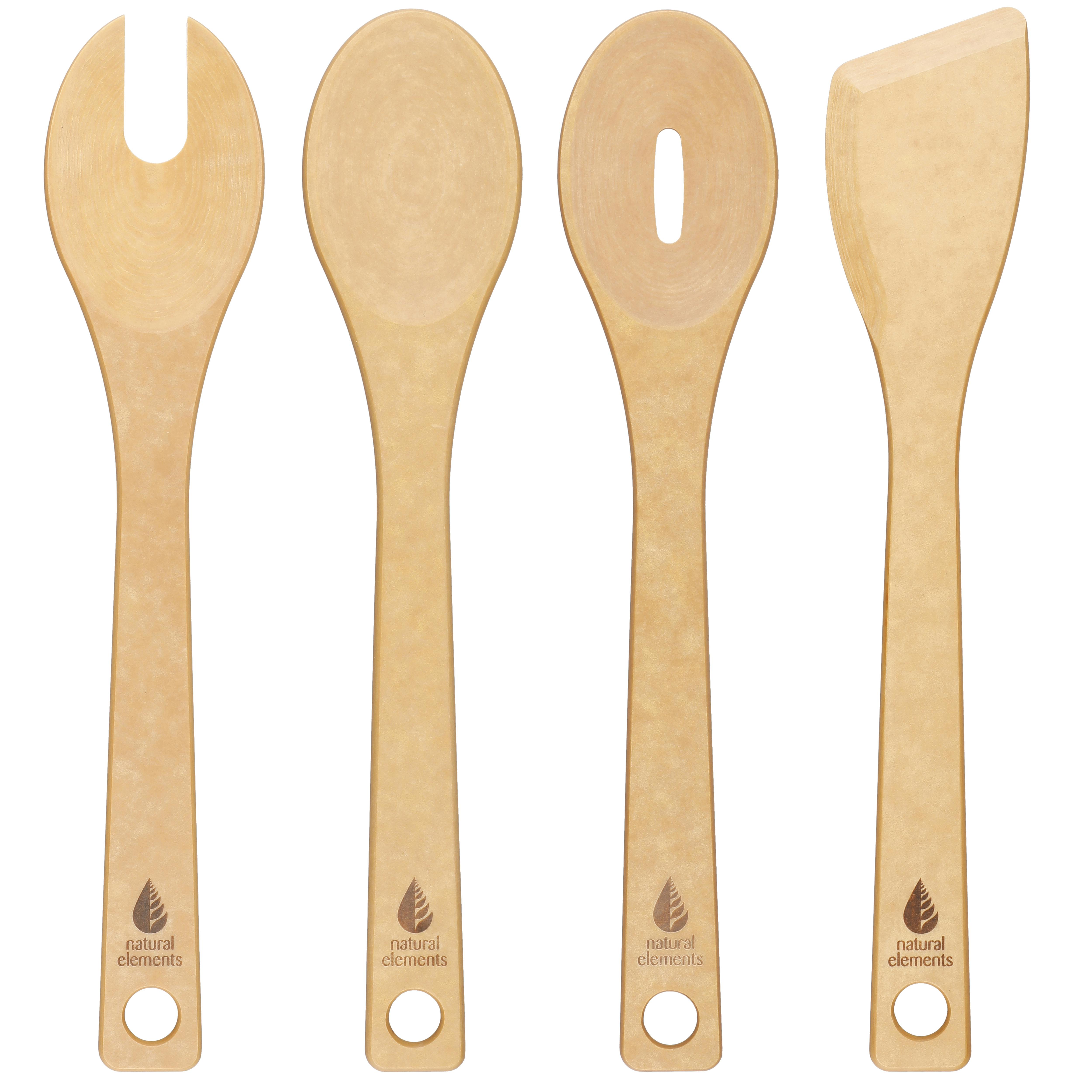 Rackhams 4-Piece Wood Fibre Utensil Set - Wood - Wood Fibre - Kitchen Utensils