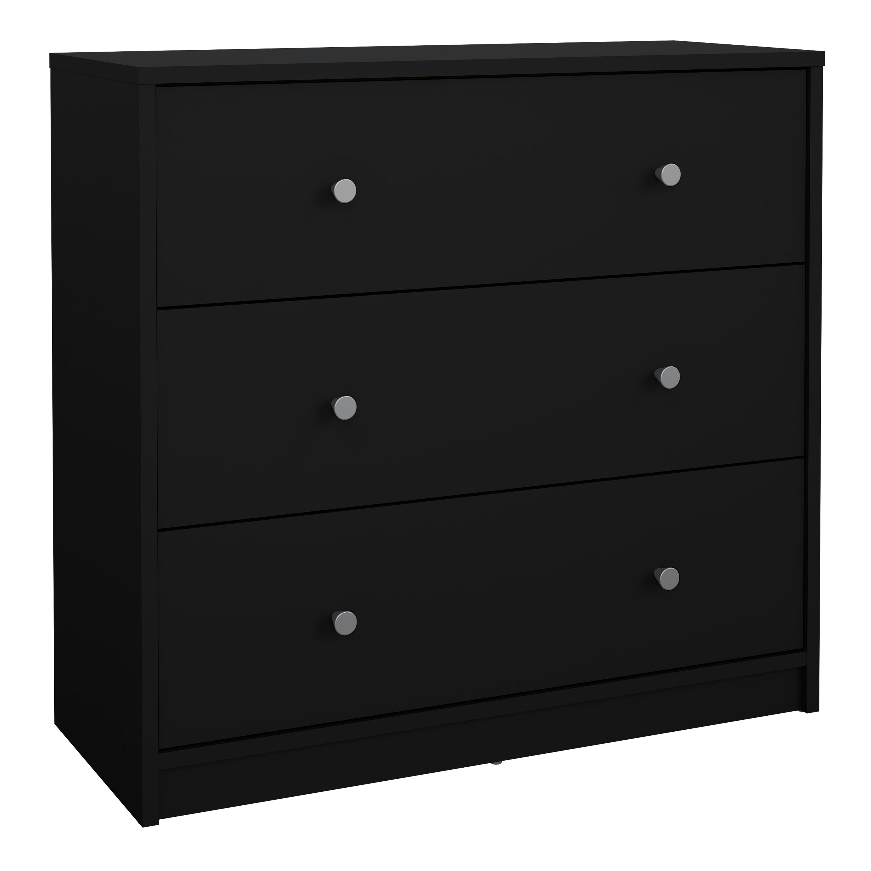 Furniture To Go Black May Chest Of 3 Drawers In - Matt - Melamine