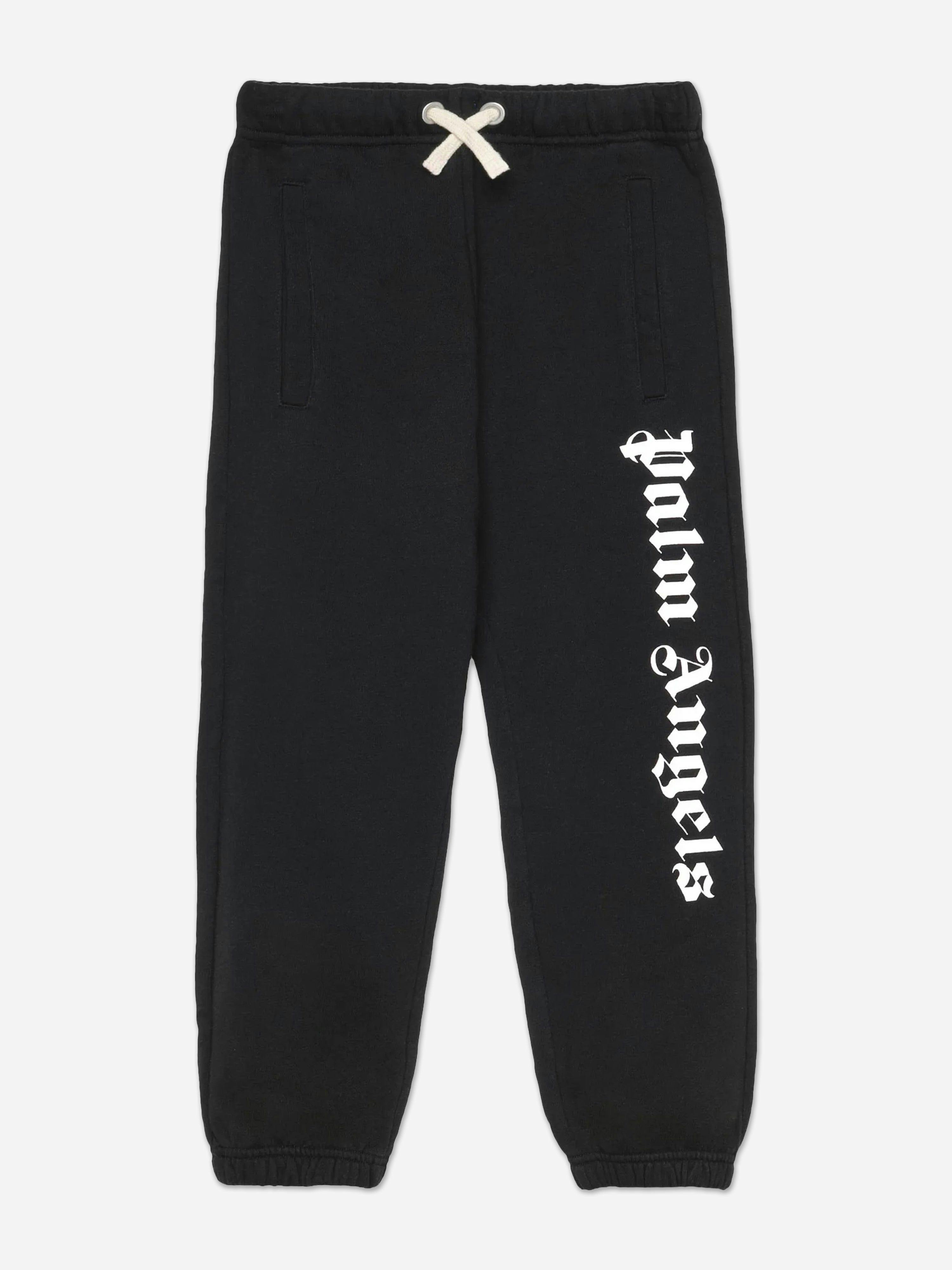 Palm Angels Boys Black Overlogo Joggers In - 12 Yrs