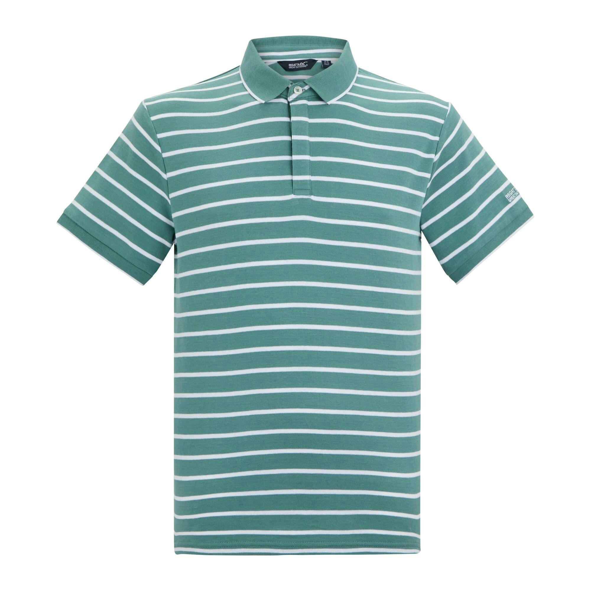 Regatta Men's White Tiver Striped Polo Shirt - Arctic/ - Xxl - Arctic/ - 100% Bci Cotton