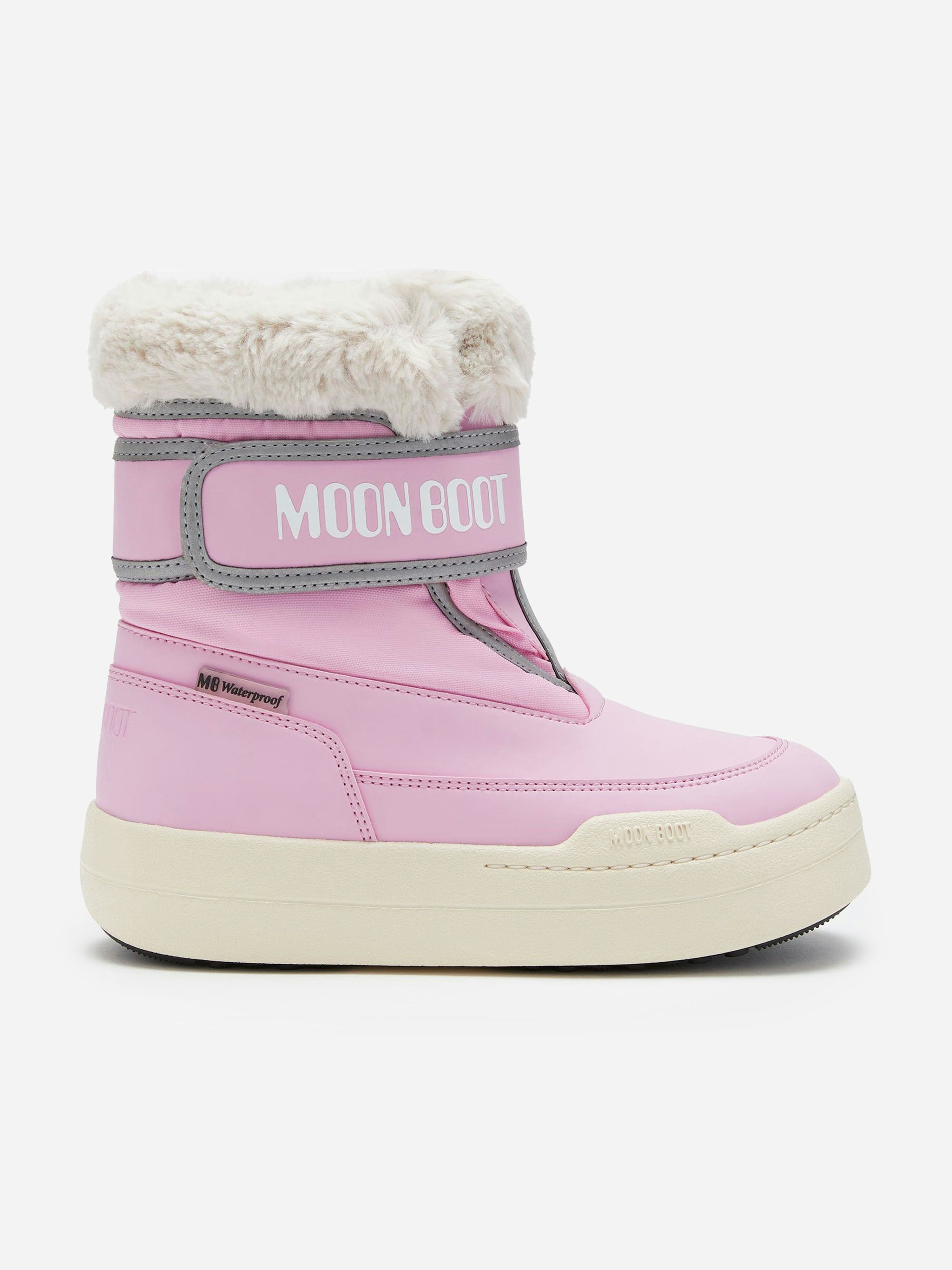 Moon Boot Girls Pink Jr Park Strap Boots In - Eu 36 Uk 3