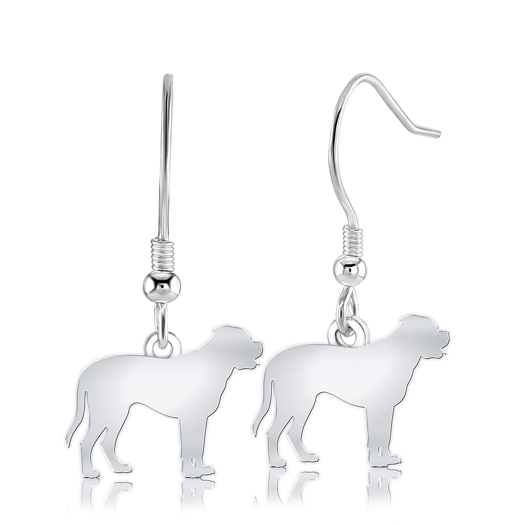 Mylee London Silver Bullmastiff Silhouette Earrings - Yes - Hook